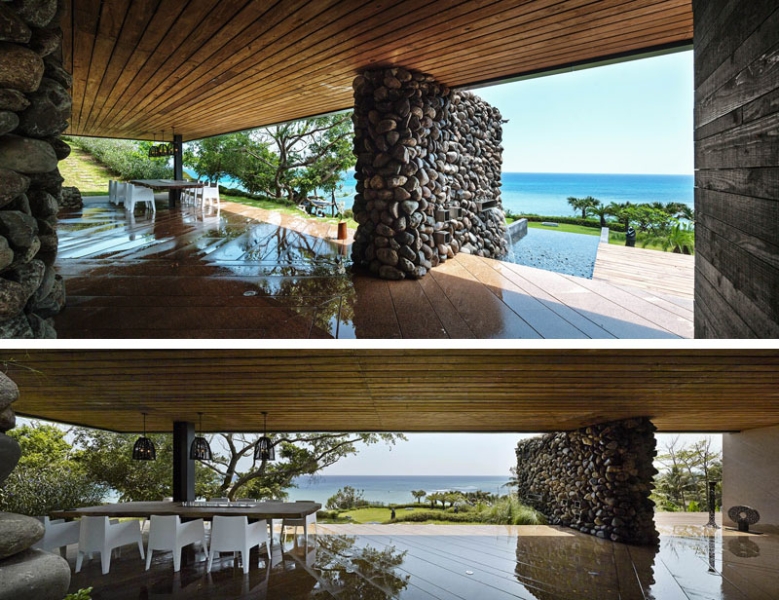 This modern stone house looks like it grew from the earth itself