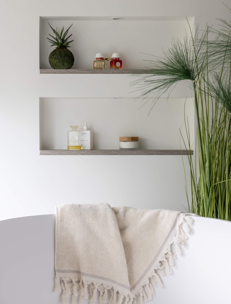 A room-by-room look at a softly styled, soothing modern home