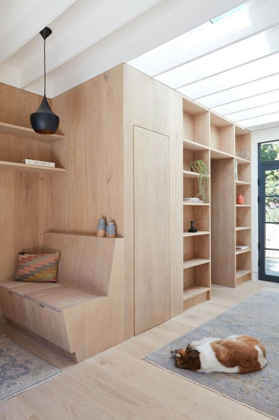 How a Small Carriage House Became a Serene Creative Space With A Reading Nook