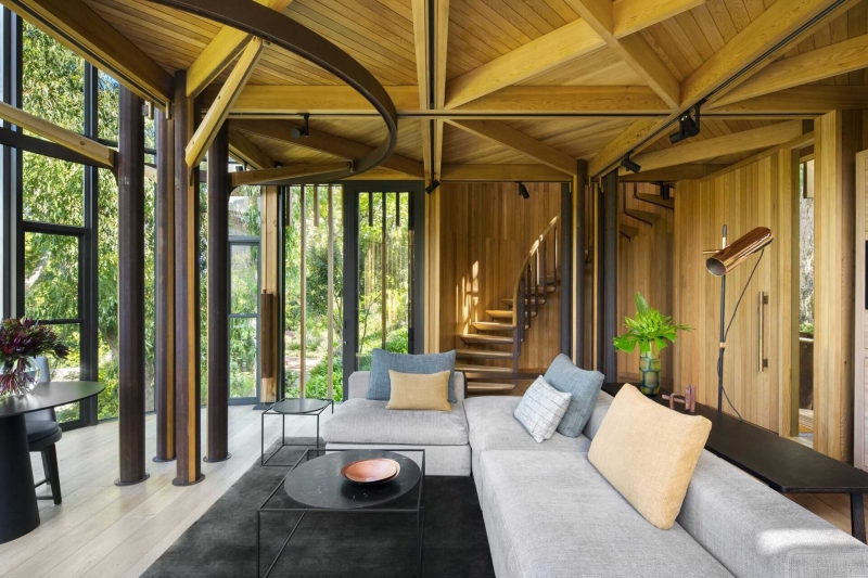 Inside a Forest Cabin Home That Rises Among the Trees