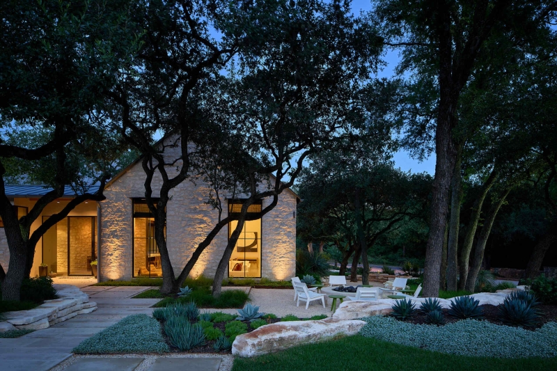 Inside A Home Where Limestone, Wood, and Steel Create Modern Warmth