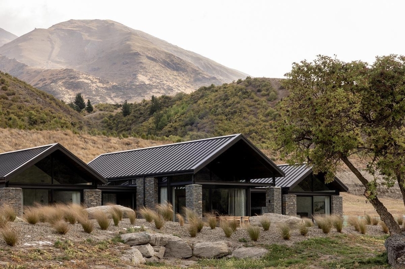 Inside a Stone-Clad Home That Frames Mountain Views