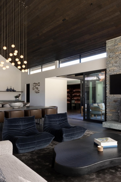 Inside a Stone-Clad Home That Frames Mountain Views