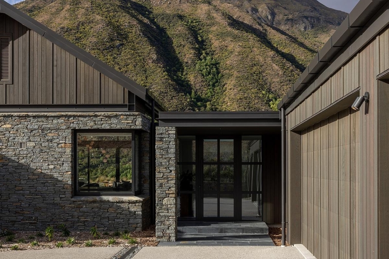 Inside a Stone-Clad Home That Frames Mountain Views