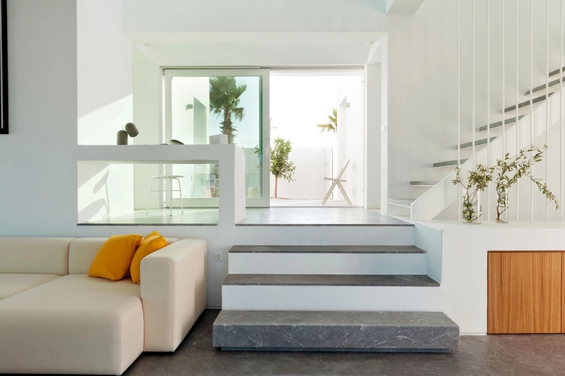 Inside the dazzling white summer home redefining island life in Santorini