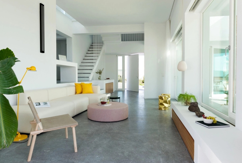 Inside the dazzling white summer home redefining island life in Santorini