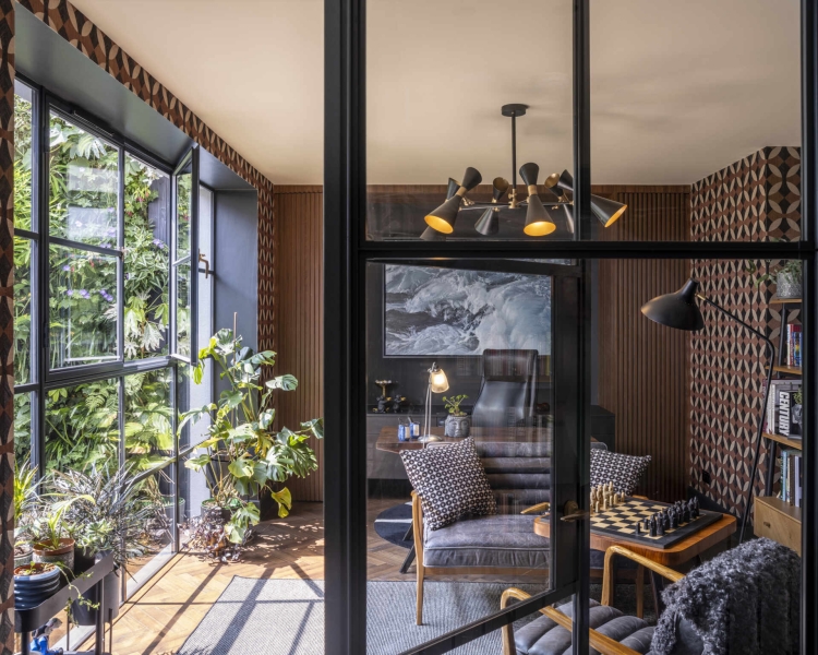 The London House with a Secret Basement, Double-Height Courtyard and Green Wall