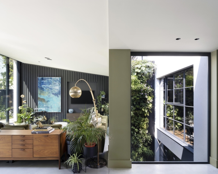 The London House with a Secret Basement, Double-Height Courtyard and Green Wall