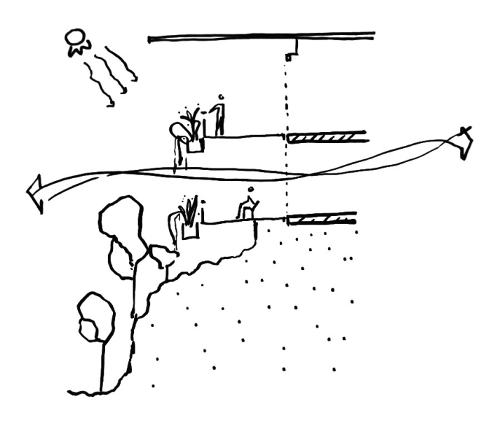 Terrace Living and a Cantilevered Pool in a Hillside Home