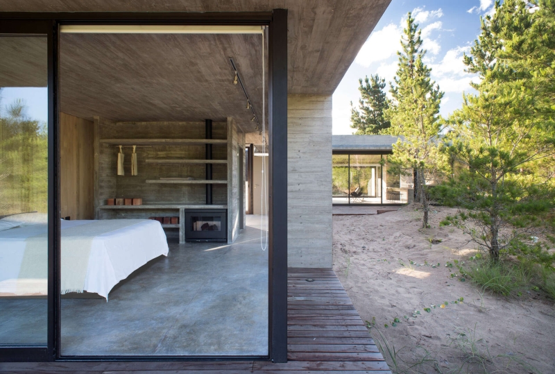 The Concrete and Glass Home Making the Most of Its Forest Setting