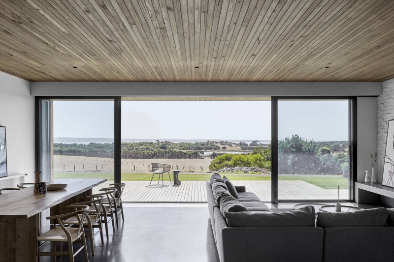 A Breezeway, Ocean Views and Timber Everywhere Inside This Coastal Family Home