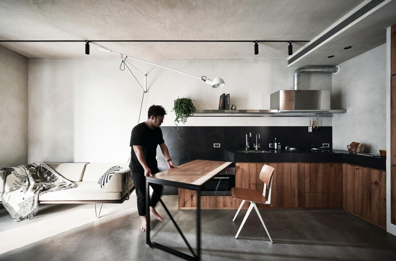 Inside a Compact Apartment With a Loft Bed That Uses Height to Feel Bigger