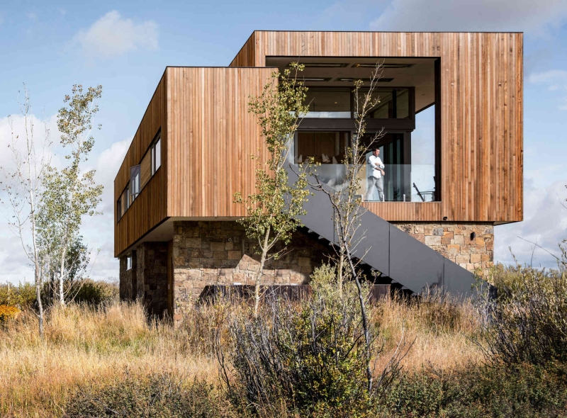 Inside a Mountain Home That Looks Out Over Wetlands and Willow Bushes