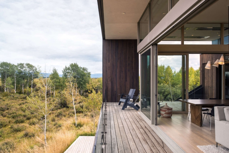 Inside a Mountain Home That Looks Out Over Wetlands and Willow Bushes