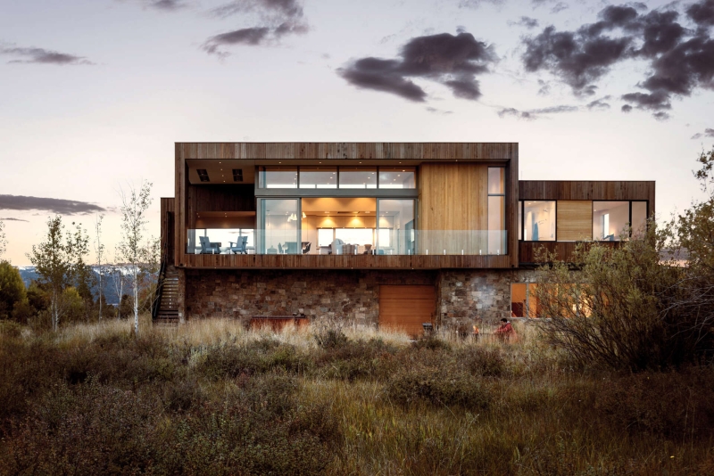 Inside a Mountain Home That Looks Out Over Wetlands and Willow Bushes