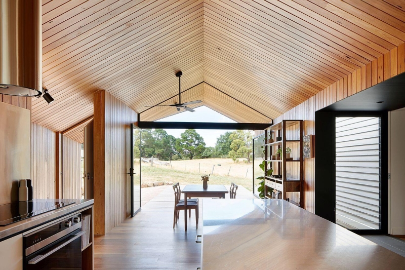 Inspired by Old Shearing Sheds This Rural Home Got a Gabled Timber Addition