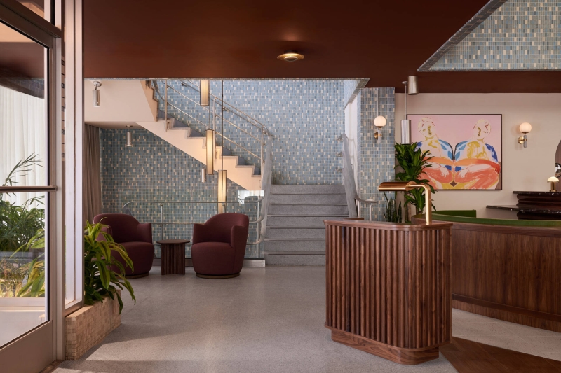 A 1960s Mid-Century Bank Becomes a Hotel Built for City Life