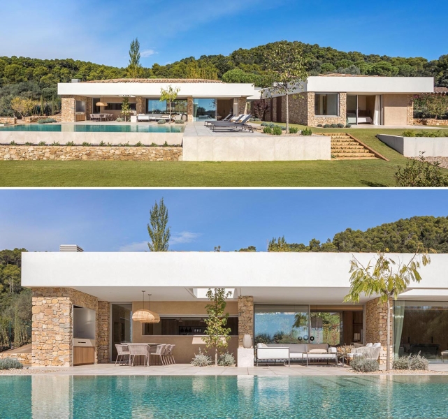 A Mediterranean Stone House Made for Poolside Living