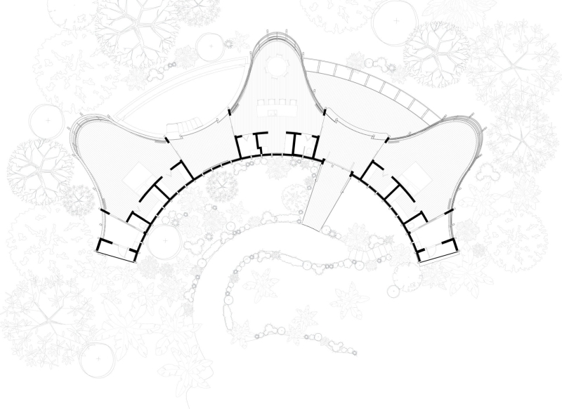 A Modular Structure That Allows a Roof to Flow Like the Landscape