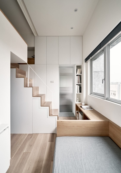 Inside a 189 Square Foot Apartment designed for a Life Between Countries