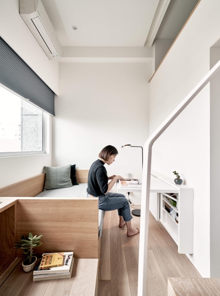 Inside a 189 Square Foot Apartment designed for a Life Between Countries