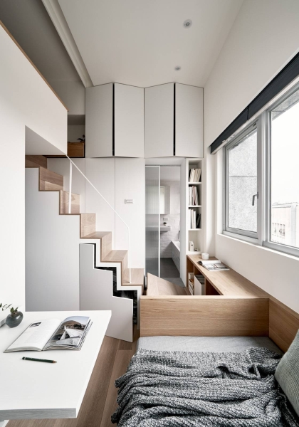 Inside a 189 Square Foot Apartment designed for a Life Between Countries