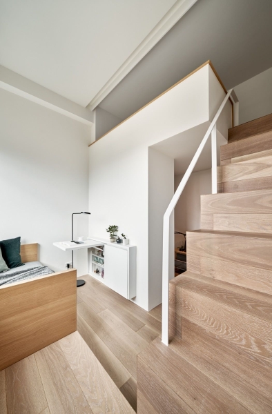Inside a 189 Square Foot Apartment designed for a Life Between Countries