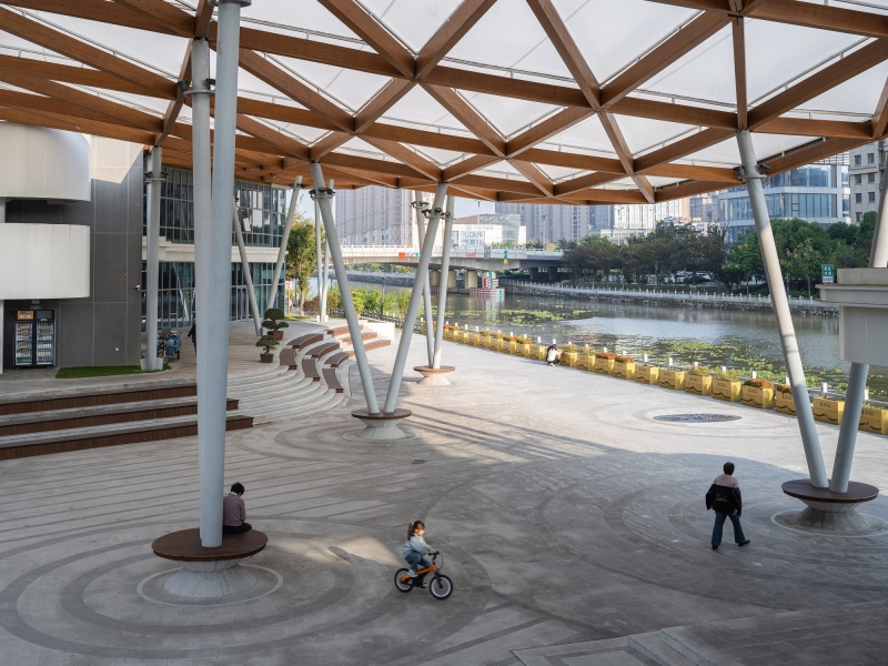 The Canopy Pavilion by the Canal | AESEU Architectural Technology and Art studio