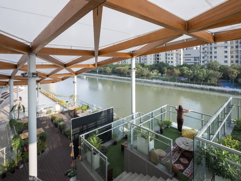 The Canopy Pavilion by the Canal | AESEU Architectural Technology and Art studio