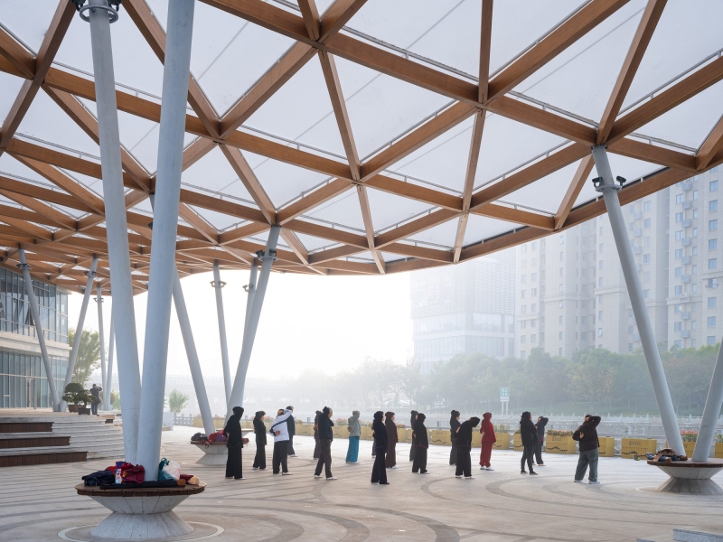 The Canopy Pavilion by the Canal | AESEU Architectural Technology and Art studio