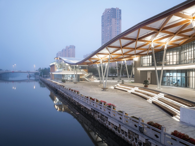 The Canopy Pavilion by the Canal | AESEU Architectural Technology and Art studio