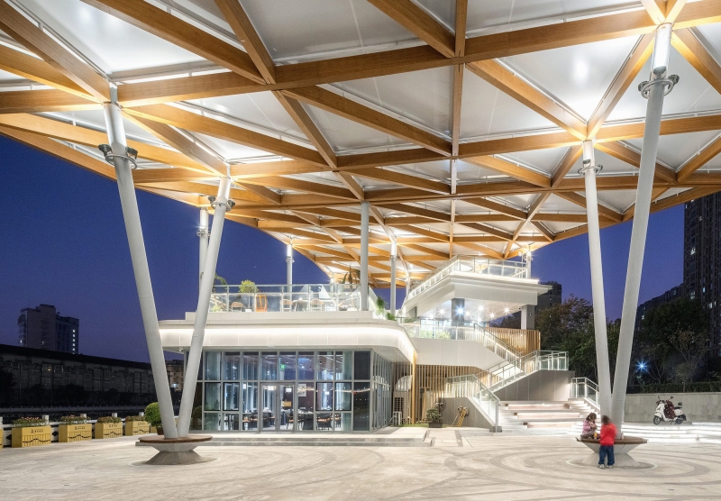 The Canopy Pavilion by the Canal | AESEU Architectural Technology and Art studio