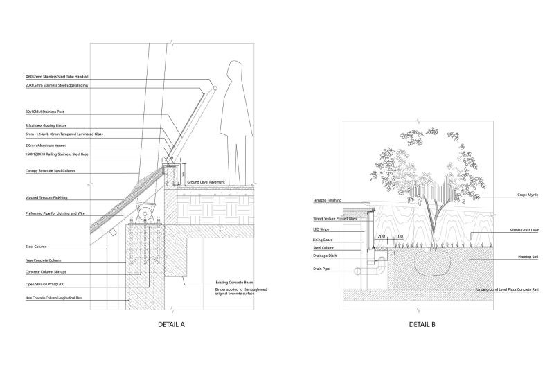 The Floating Courtyard &ndash; Underground Entrance Plaza Renovation | Deep Origin Lab
