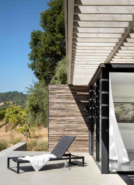 The Pool House That Uses Old Vineyard Stakes to Create Privacy and Views
