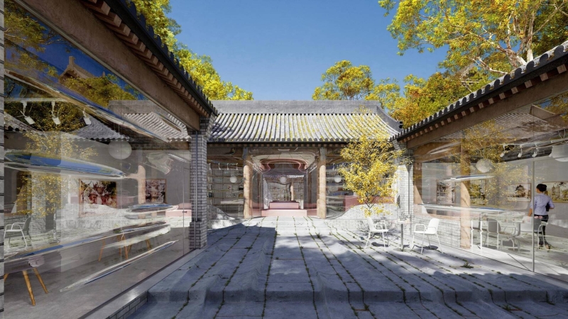 A Historic Hutong Reinvented With Glass That Warps Light and Space
