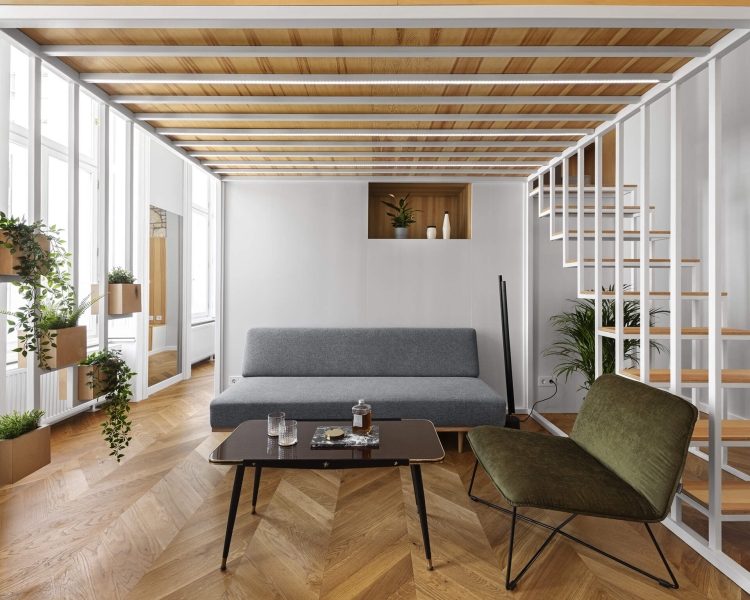 The Budapest Apartment That Uses a Mezzanine to Redefine Space and Privacy